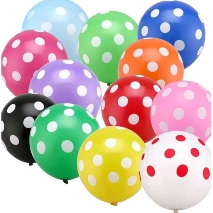 mhho- 100 Pcs Balon Polkadot Mainan Anak-Anak Perlengkapan Ulang Tahun