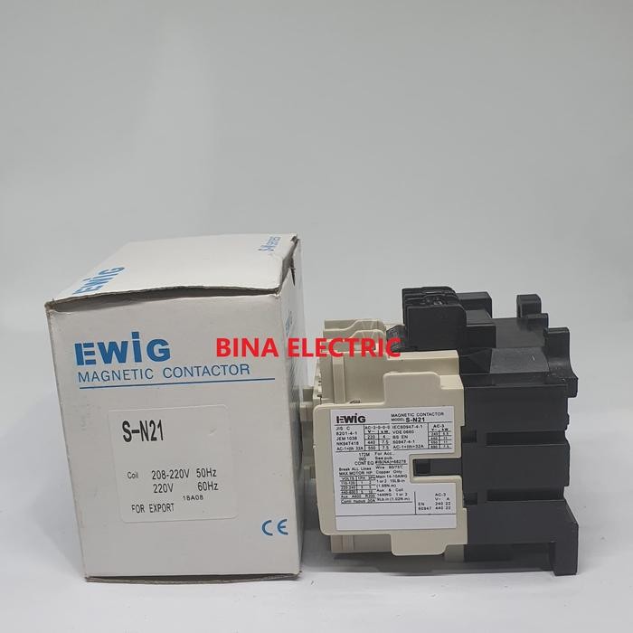 Termurah Magnetic Contactor Ewig S-N21 3P 32A / Kontaktor Ewig Sn21 Sn-21 Terlariss 