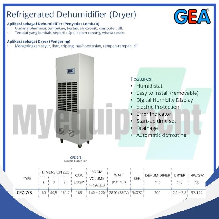 REFRIGERATED DEHUMIDIFIER DRYER GEA CFZ-7/5