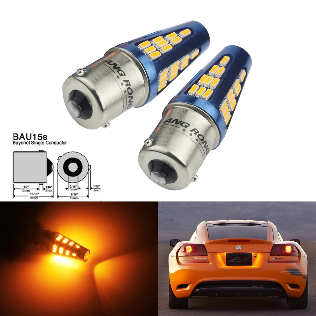 ANGRONG 2x High Power  581 PY21W BAU15s RY10W S25 48 SMD 5W LED Reverse Sidelight Tail Brake Light L