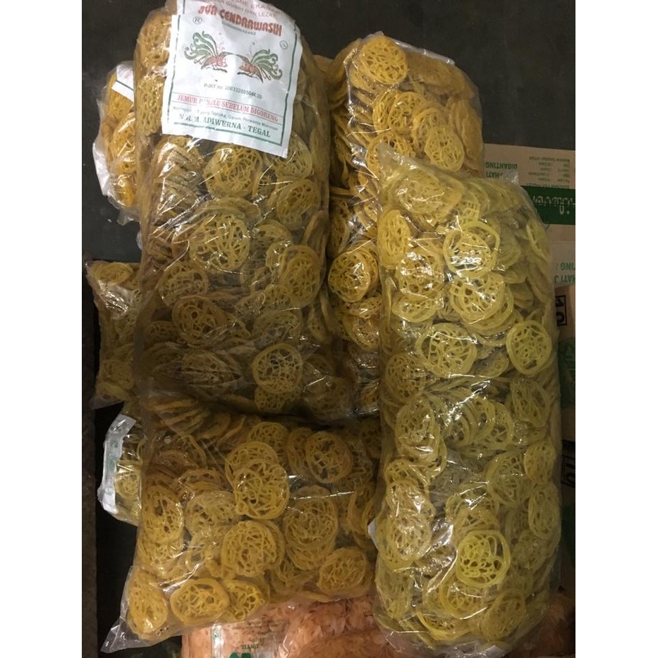 JAJANAJA- Kerupuk Mie Kuning Kecil 5Kg / Krupuk Mie Kuning Kecil 1 Bal / Kerupuk