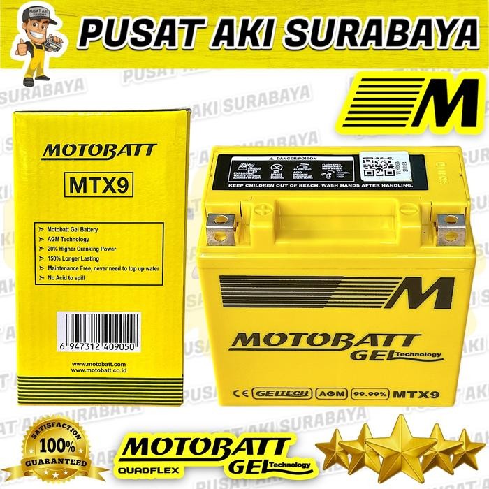 Battery Motobatt Mtx9 Original Battery Aki Kering Gel Motobatt 9 Amper Yb7A