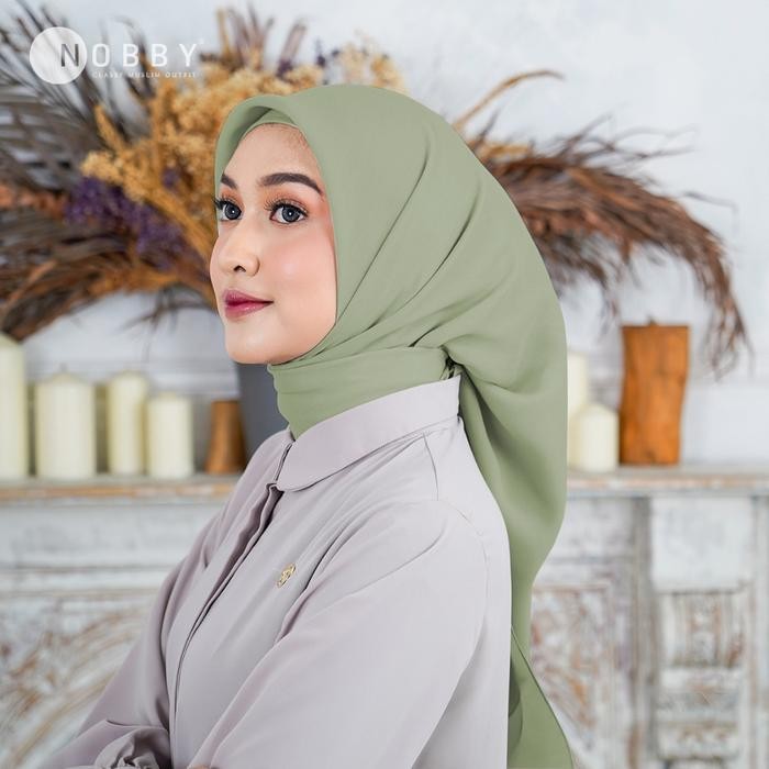 d6fs- Nobby Hijab Uzma Scarf 1 Jilbab Bahan Paris Voal Motif Polos Kerudung Segi Empat