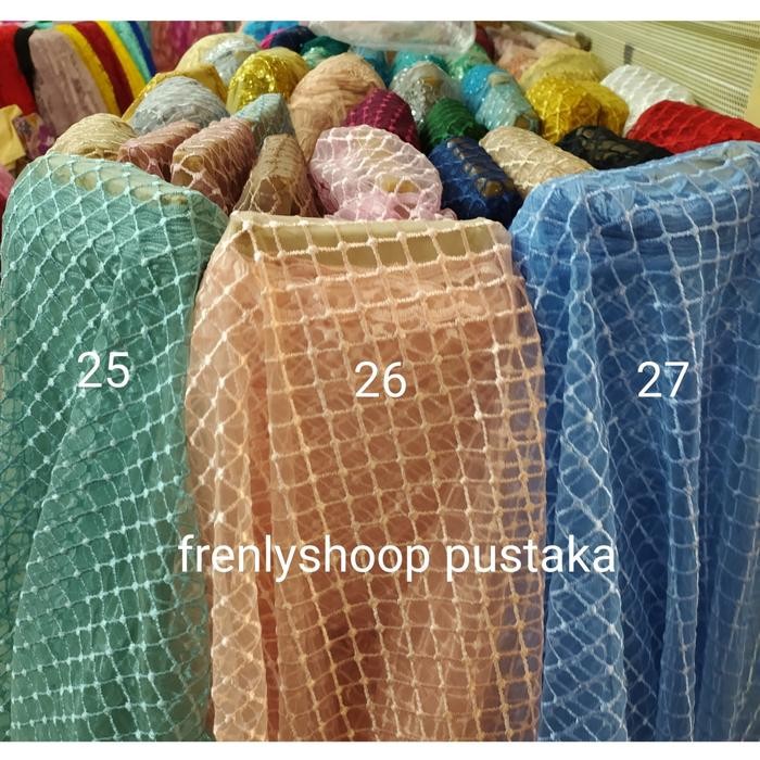 DISKON kain tile kotak bordir/bahan tile kotak READY STOCK