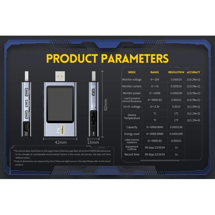BeliMurah- Fnirsi Fnb58 Usb Bluetooth Fast Charging Trigger Tester Battery Test