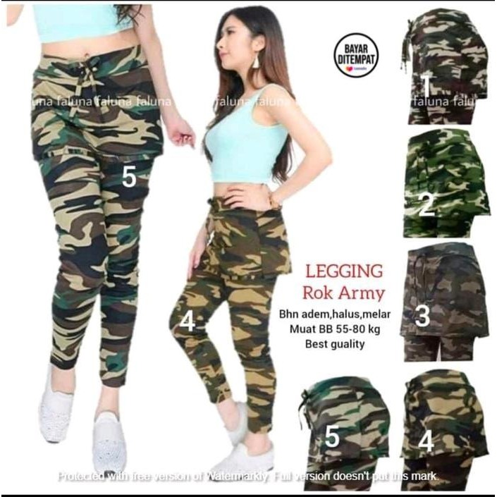 gtSport- Celana Senam Rok Army Import / Legging Army / Celana Senam Import Wanita Outdoor