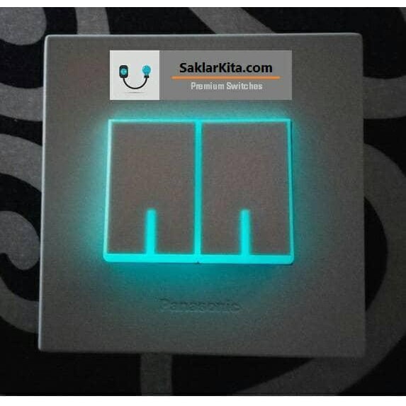 BERKUALITAS Panasonic White Saklar 2 Gang Fluorescence
