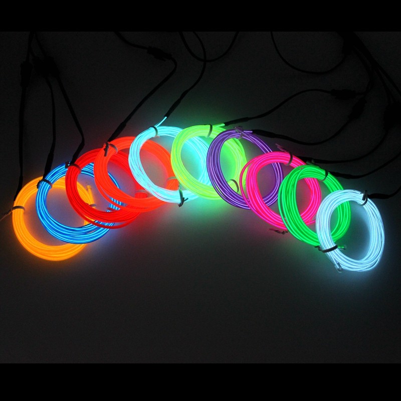 1/2/3/5/10M EL Wire DIY Flexible Neon Light Glow Rope Tape Cable LED String Light  For Party Dance C