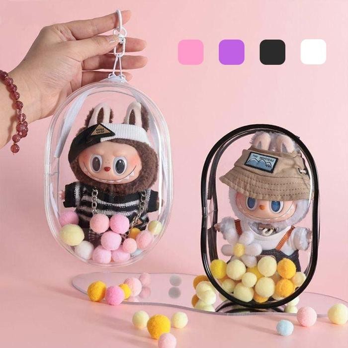 Sale Pouch Pvc Boneka Doll Pouch Tas Display Boneka 17.5Cm Pvc Pouch Labubu Tahan Debu Pouch Boneka