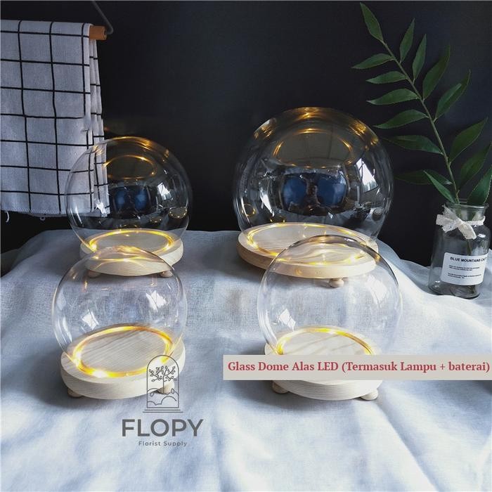 Stok Baru Glass Dome Circle / Bulat / Flower Dome Bulat Import