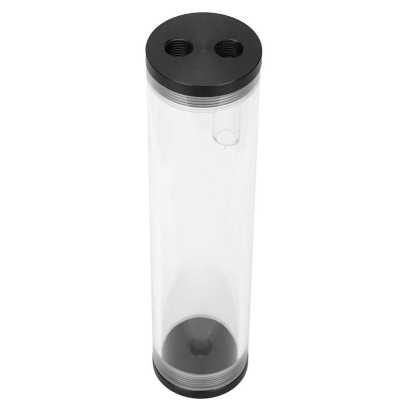 210mm Length Water Cooling Tank Acrylic Cylindrical Reservoir Tank 3-Hole G1/4 Thread for Computer P