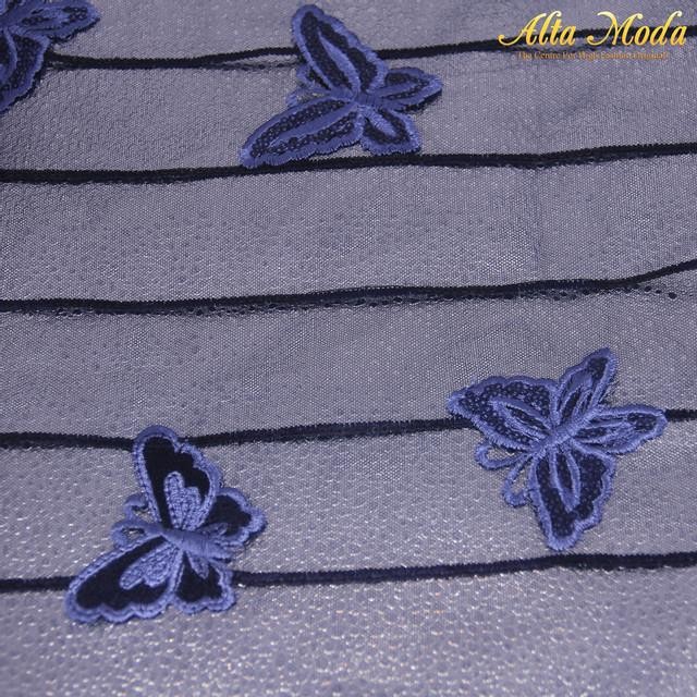 Alta Moda Tile Bordir Light Blue Motif Kupu-Kupu (1M) best seller