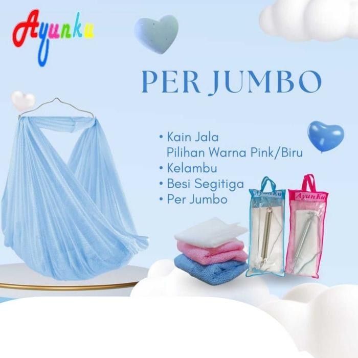 9bqx- Ayunan Bayi Set Per 1 Jumbo Ayunku - 1 Paket Perlengkapan Bayi Ayunan Cable Kelambu
