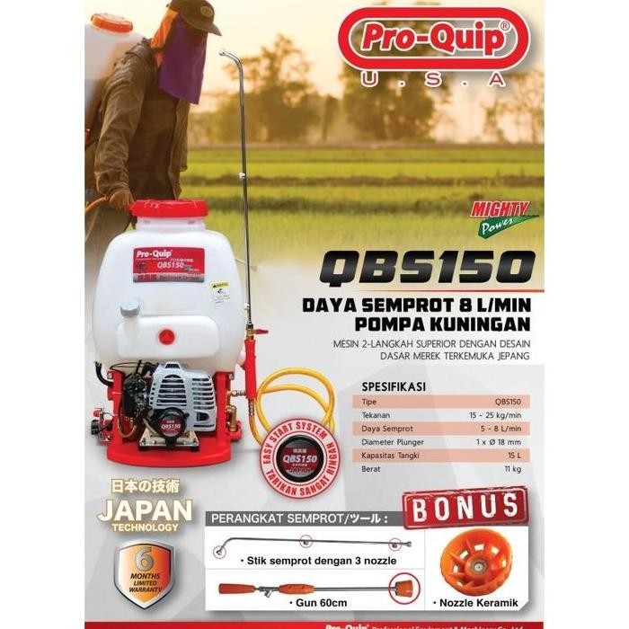 Ready Mesin Semprot Pertanian 2 Tak Pro-Quip QBS150 / Mesin Semprot Hama 2 Tak 15 Liter Pro-Quip QBS