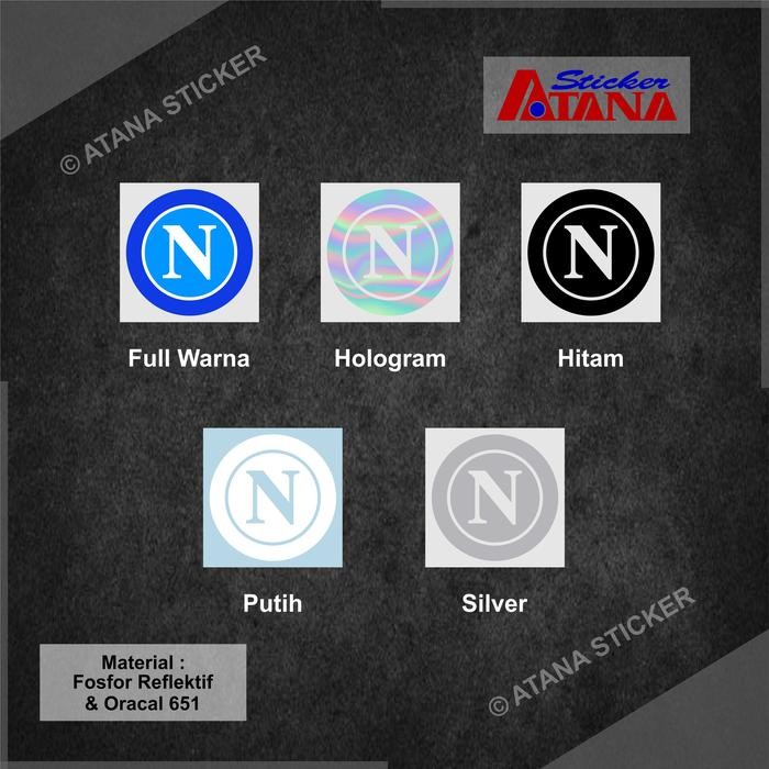 TERMURAH Stiker Cutting Napoli Emblem Bola Azzuri Maradona Footb Club Italia Italy Sticker Aksess Hp