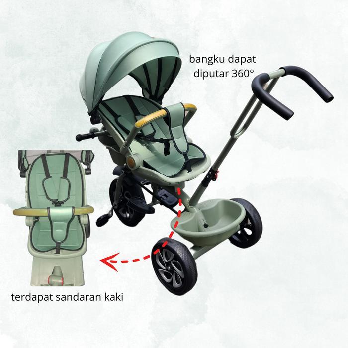 Promo Newayx Sepeda Anak 5In1 Roda 3 Tricycle Bayi Roda Tiga Sepeda Stroller Dorong Tidur Duduk
