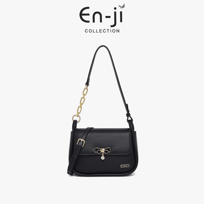 En-ji Joru Shoulderbag Tas Selempang Wanita Model Joru dengan Aksen Kancing Magnet dan Detail Hewan,