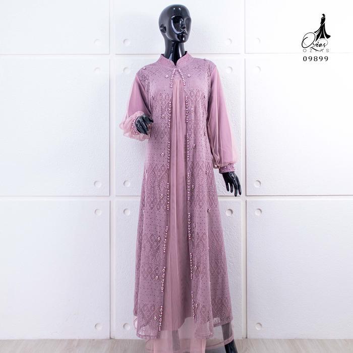 GAMIS OZIAS BROKAT FLORANCE 09899 LD 105 I Gamis Fashion Muslimah I Dress Home Nyaman Panjang - lila