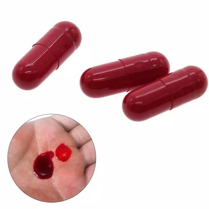 NEW MAINAN DARAH PALSU FAKE BLOOD CAPSULES KAPSUL DARAH PALSU MAINAN PRANK DARAH PALSU HALLOWEEN
