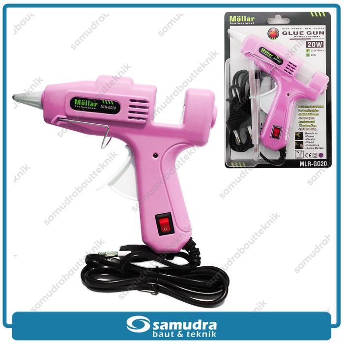 GLUE GUN 20 WATT MOLLAR BONUS REFILL ISI ULANG LEM TEMBAK - PINK