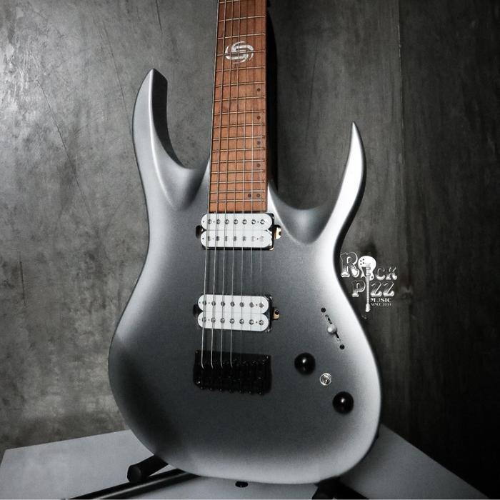 Sqoe SEIB7S 7 String elictric gitar - SATIN NEON SILVER