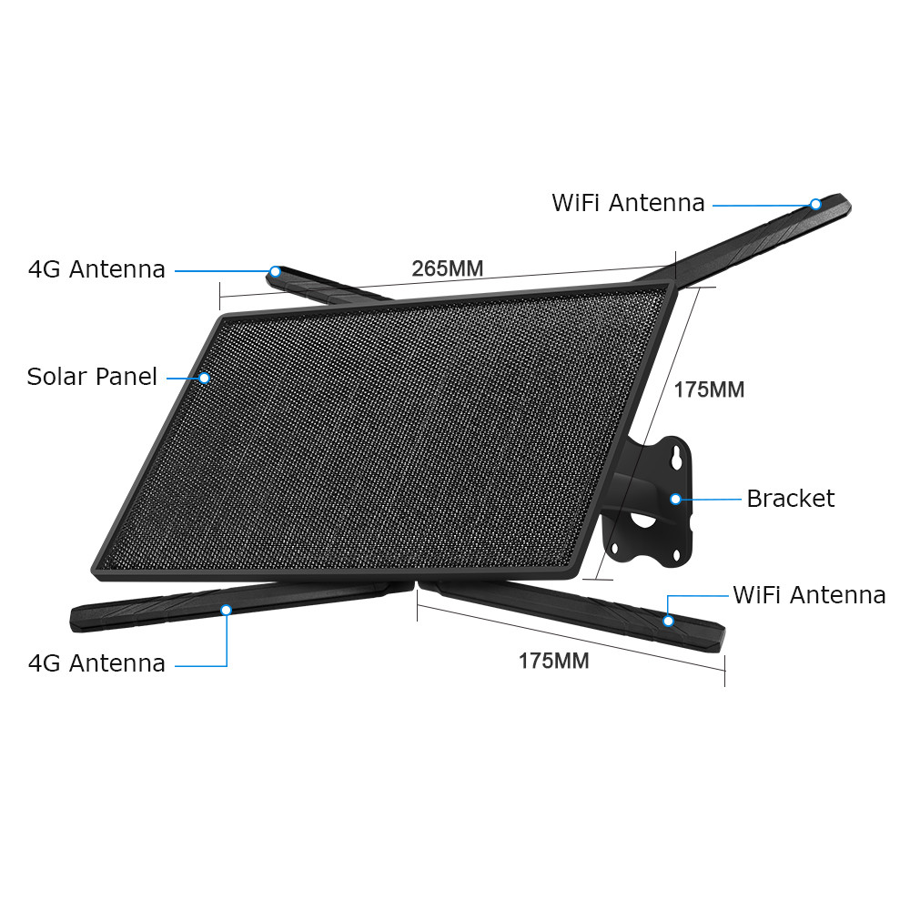 SECTEC 4G SIM Card Solar Router 20W 20100mAh Battery with Sim Card Slot Outdoor for Trail Camera