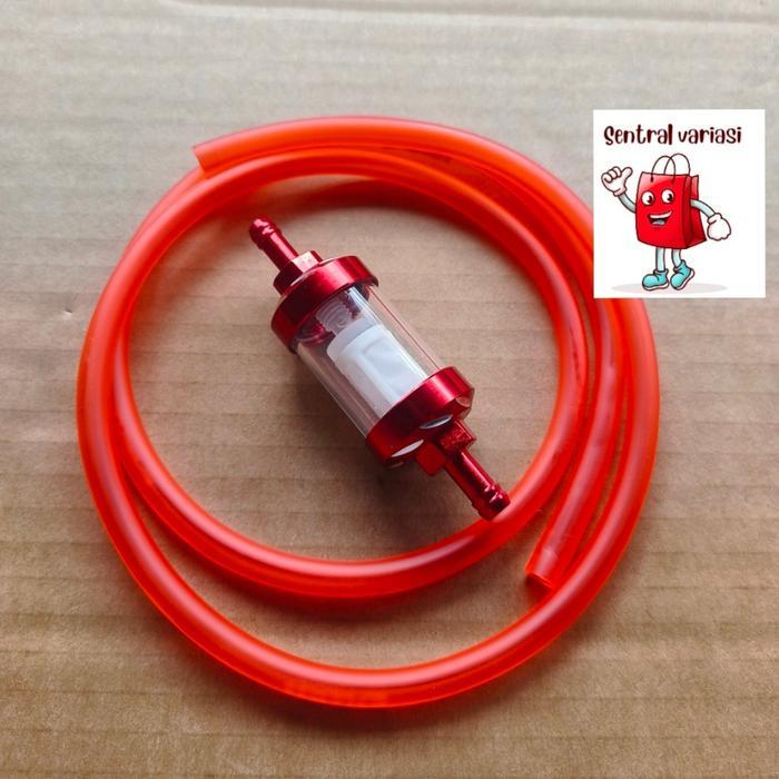 Filter Bensin Kaca Saringan Bensin Kaca CNC bonus selang 100 cm Universal