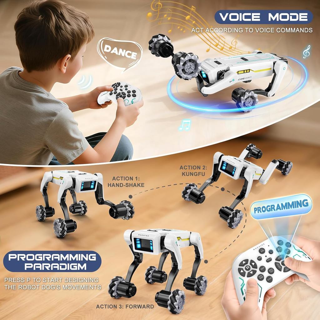 Electric RC Intelligent Robot Dog With Clip & Shoot Multifunction RC Mechanical Dog Voice