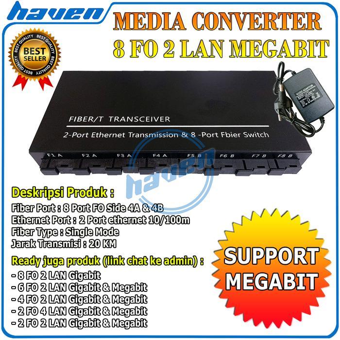 Media Converter 8 Port Fo 2 Port Lan / Media Converter 8 Fo 2 Lan Switch Fiber Optic Htb 8 Sc 8F2E
