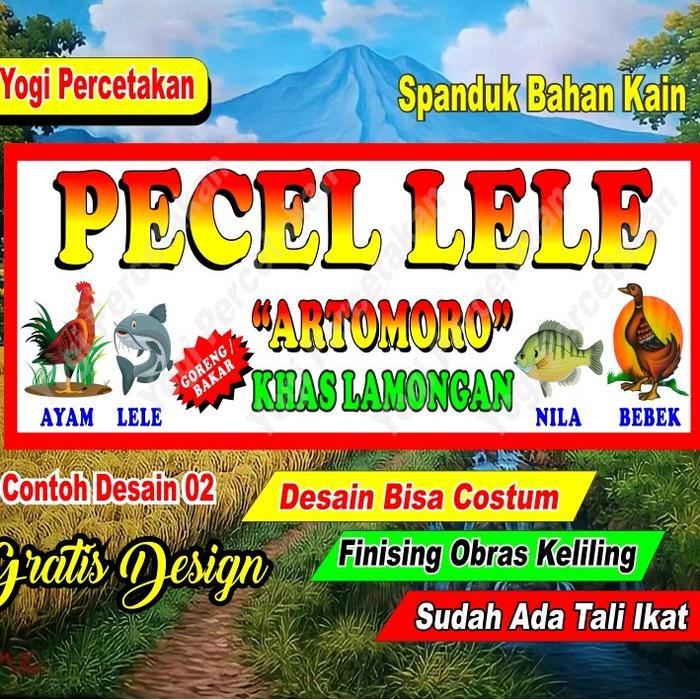 Diskon Spanduk Kain Pecel Lele / Spanduk Kain Costum Spanduk Ayam Original
