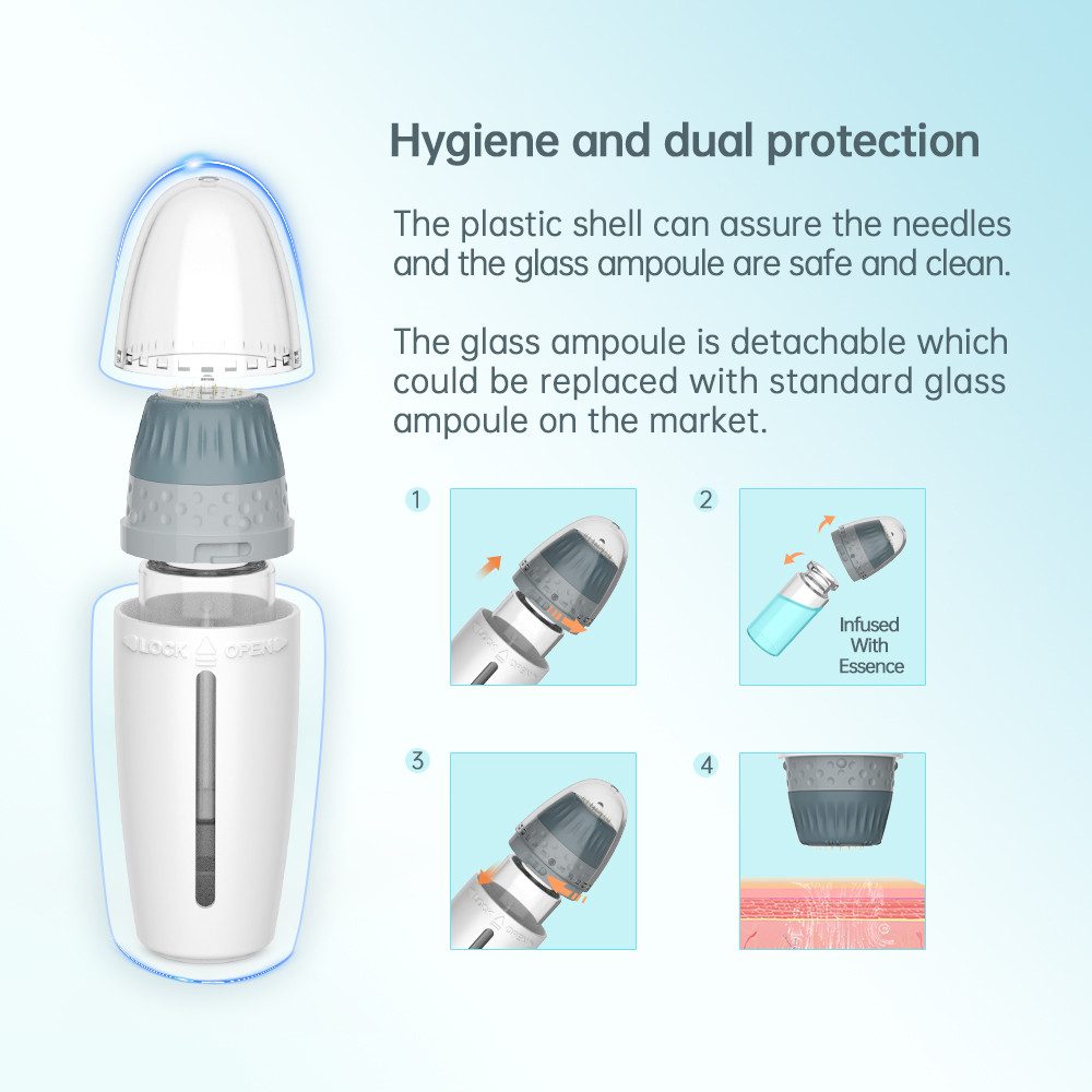 Authentic Bio Needle H24 Adjustable Derma Stamp Handheld Microneedling Pen Auto Serum Infusion Hair
