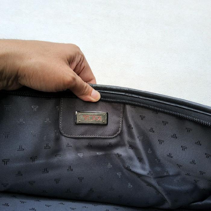 Tumi Briefcase Leather Alpha Expandable Organizer 96130D4 Black Kualitas Terbaik