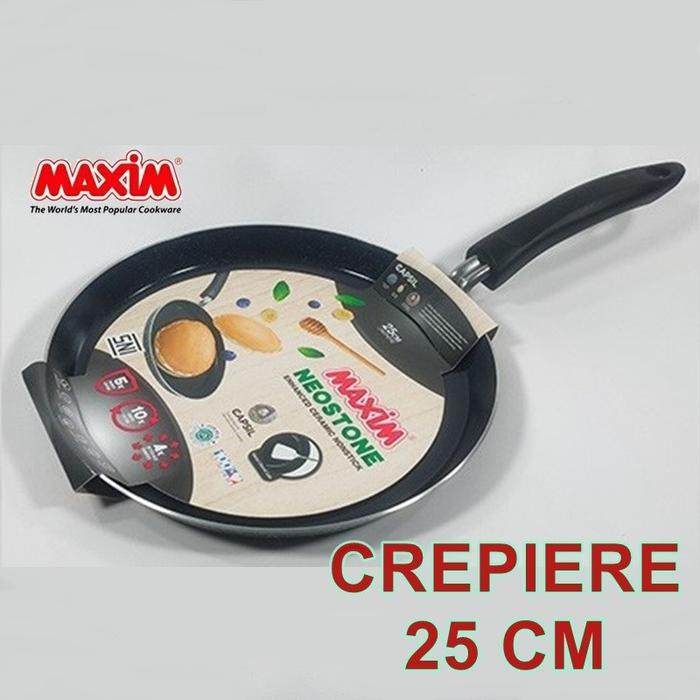 Maxim Neostone Crepiere Frypan Crepes Marble Ceramic Anti Lengket 25Cm