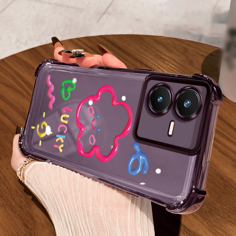 Casing Hp untuk VIVO Y22 Y22s Case bunga motif Meses Kasing gaya Limited Cesing Airbag Kesing Siliko