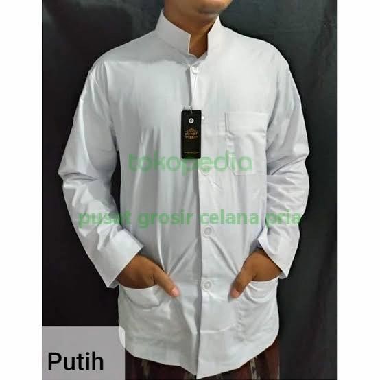 Promo Baju koko putih model ammu - baju koko habib - baju koko haibah