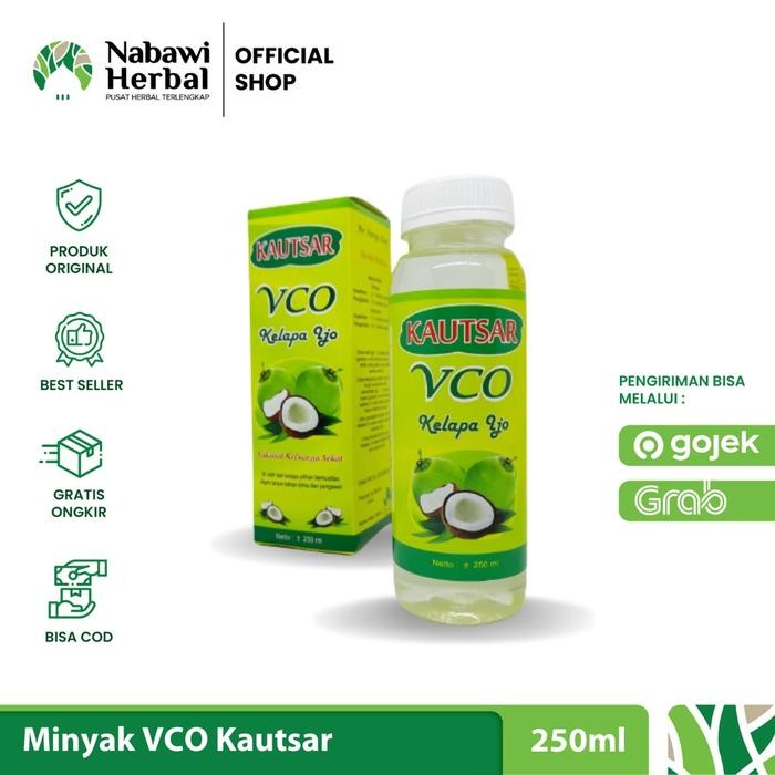 

Stok Baru KAUTSAR VCO - Minyak Kelapa Ijo Virgin Cococnut Oil 250ml - by nabawiherbal