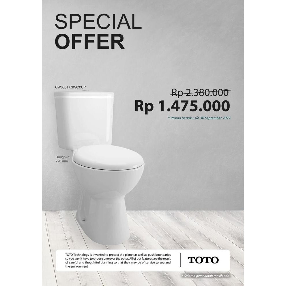 KLOSET Duduk TOTO CW633j / Closet Duduk CW 633J / CW 633 J