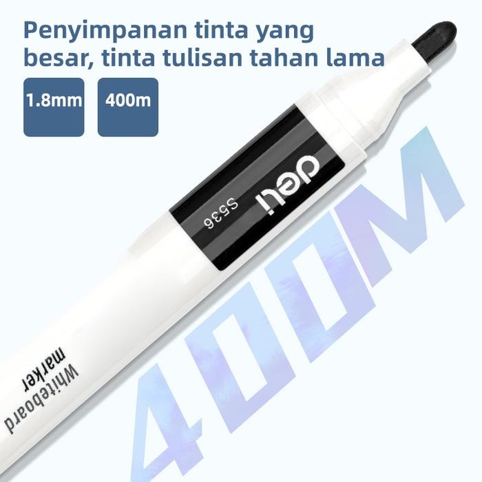 

Deli Whiteboard Marker / Spidol Papan Tulis Bisa Dihapus Isi 10 pcs Hitam/Biru/Merah S536-10PCS