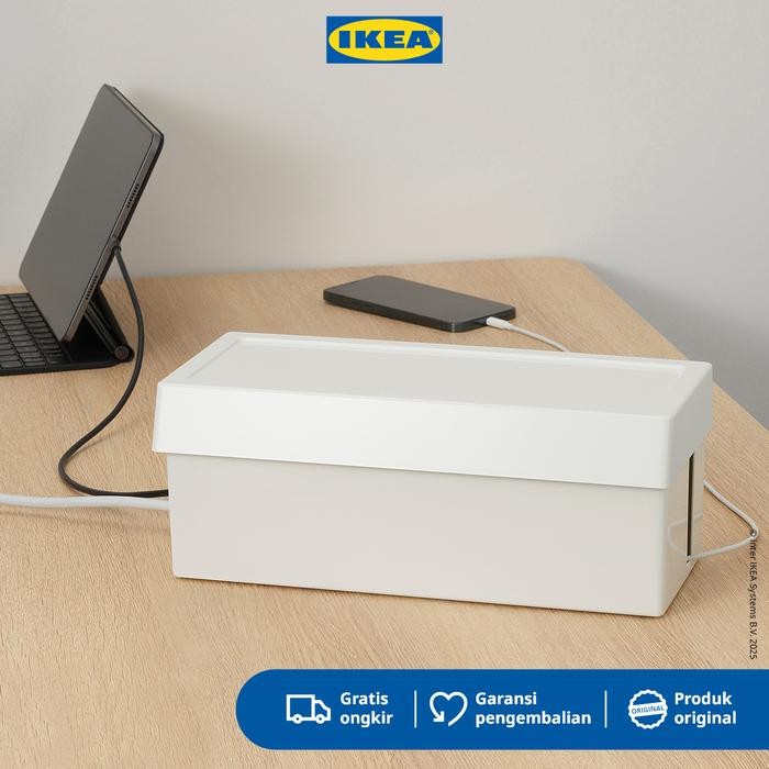 IKEA SATTING Kotak Pengatur Kabel Dengan Penutup Minimalis Plastik Fabric