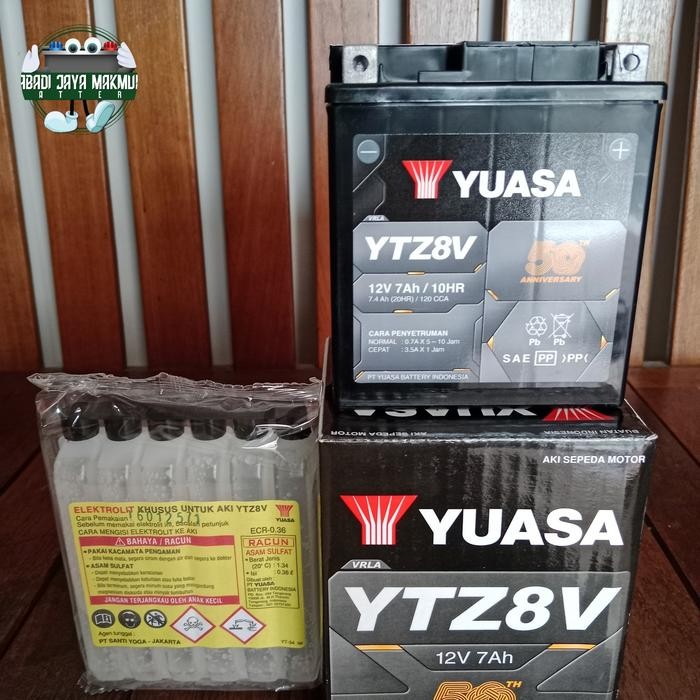 Aki Motor Vespa Lx 150, Vespa Sprint Ytz8V Original Yuasa Aki Kering