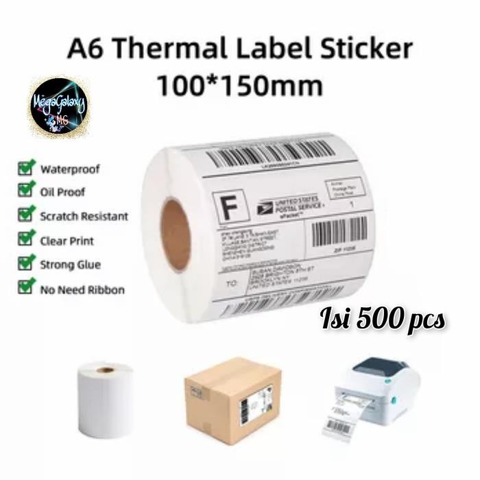 

Label Sticker Thermal 100X150 Kertas Thermal Barcode A6 500 Pcs