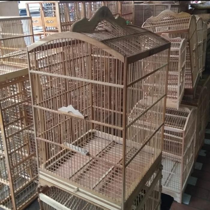 sangkar burung kotak ( kayu jati mentahan )