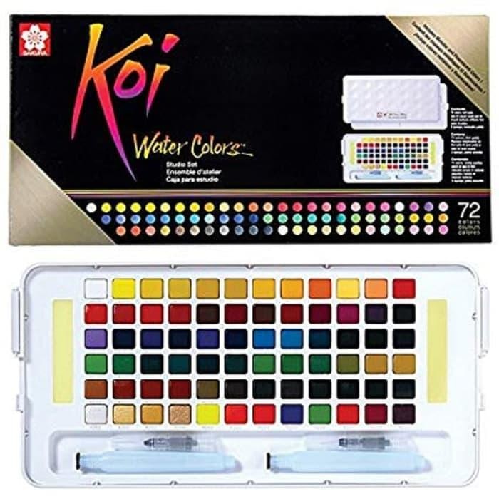 

NEW PRODUK SAKURA KOI WATERCOLORS 72 STUDIO SET SKETCH BOX CAT AIR WATERCOLOR MAWAR-89