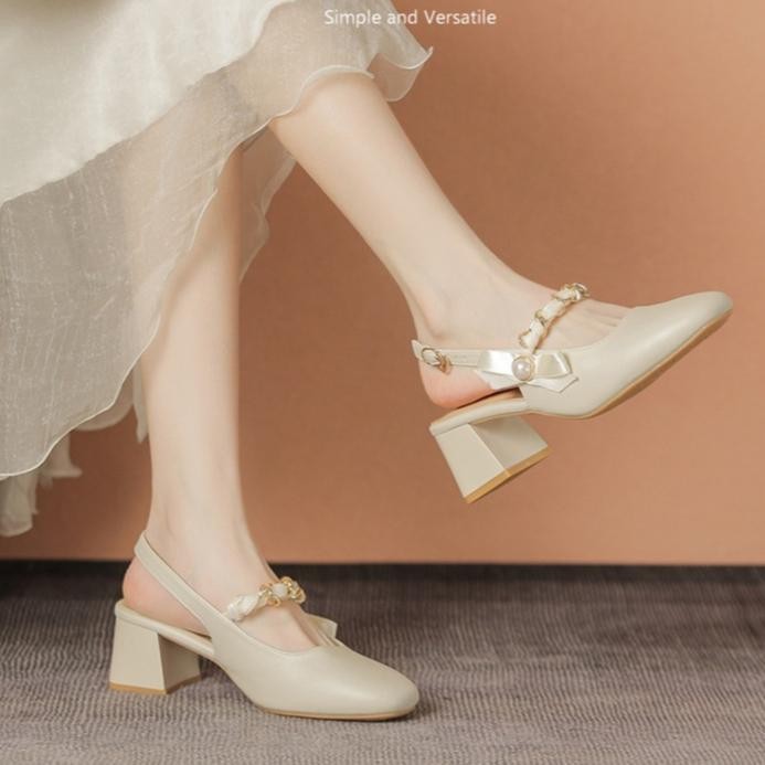 sepatu heels 5.5cm wanita import high heels wanita slingback