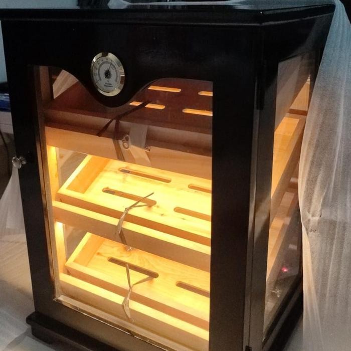 Kotak Cerutu Humidor Cigar Wooden Box Cabinet 3 Tingkat