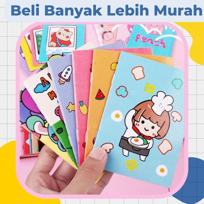 

New MSS- (COD) BUNDLING Buku Tulis Mini 10 Pcs 20Pcs 50Pcs Motif Kartun Note Book Mini Cartoon Paper