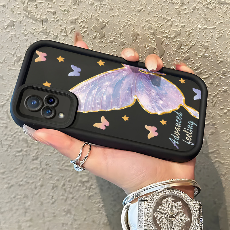 Casing Hp VIVO V21 5G V21s 5G V21E Y73 2021 Case Softcase Kesing Kupu-kupu bertepi emas berwarna-war