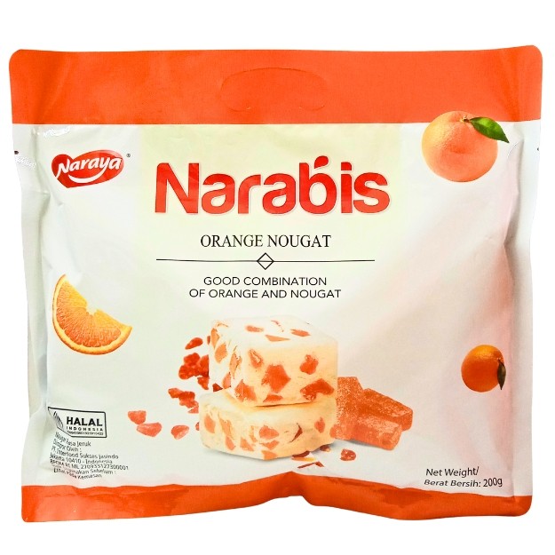 

S27938 NARAYA NARABIS ORANGE NOUGAT PERMEN BUNGKUS 200GR MAJU BERSAMA (20250915)