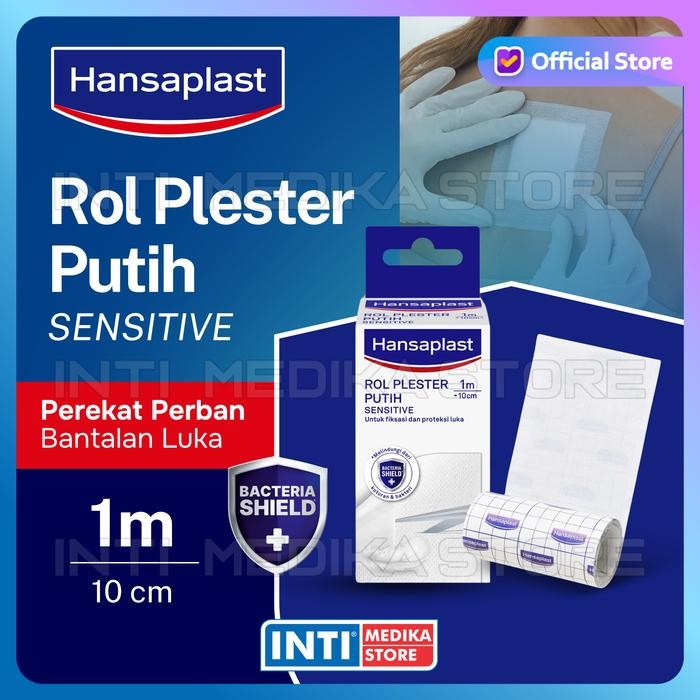 HANSAPLAST - Plester Roll Putih SENSITIVE 1mx10cm Perekat Bantalan Luka DRESSING FIKSASI Perban &