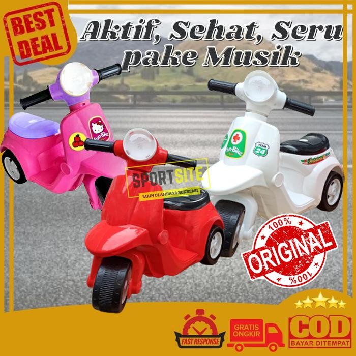 Limited Vespa Fun Bike Mini Mainan Sepeda Motor Anak Scooter Roda Tiga 3 Murah Terlariss 